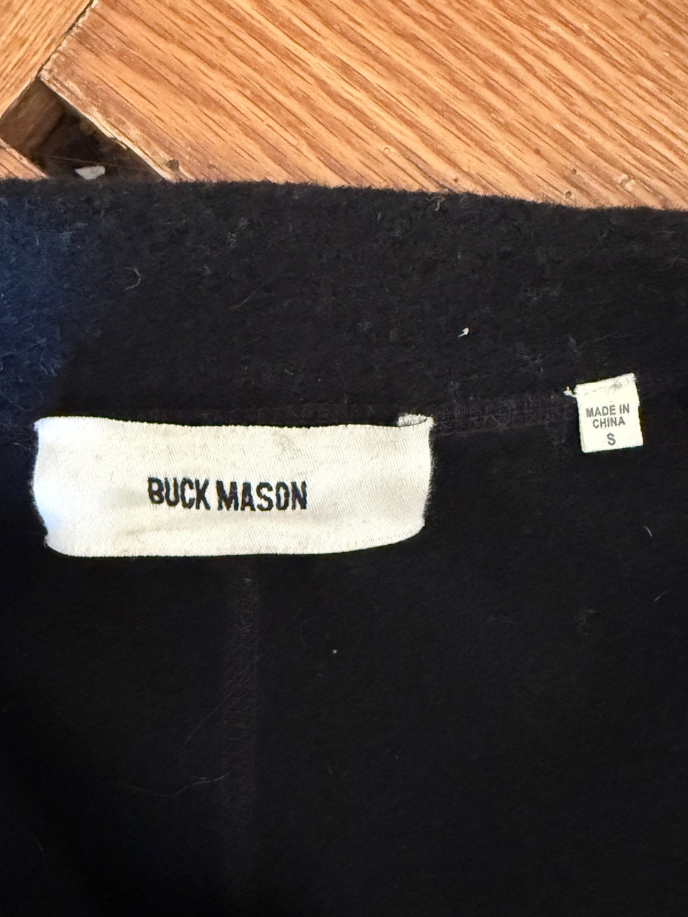 Buck Mason Black Felted Wool Chore Coat. Small - Picture 4 of 4